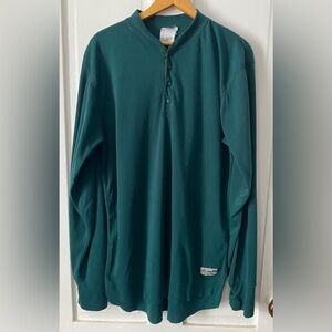 Vintage EMS Bergelene Polartec 100 Henley Pullover USA Made Green Large